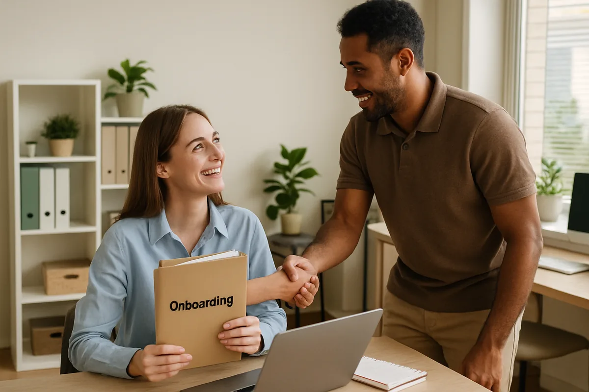 Ilustração editorial sobre onboarding em 30 dias